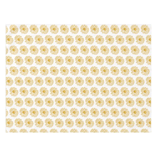 Golden Yellow Daisies Print, Daisy Floral Pattern Tischdecke (Vorderseite (Horizontal))