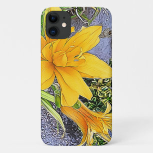 Golden Yellow Day Lilien Blume Bud Girly Artwork iPhone 11 Hülle