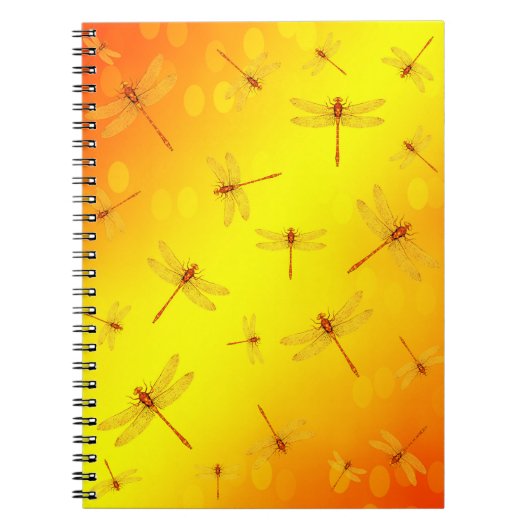 Golden Yellow Dragonflies Flying, Notizblock (Vorderseite)