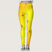 Golden Yellow Dragonfly Pattern, Leggings (Vorderseite)