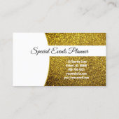 Golden Yellow Faux Glitter Professional Photo  Visitenkarte (Rückseite)
