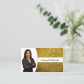 Golden Yellow Faux Glitter Professional Photo  Visitenkarte (Stehend Vorderseite)