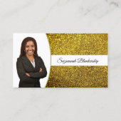 Golden Yellow Faux Glitter Professional Photo  Visitenkarte (Vorderseite)