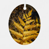Golden Yellow Fern Blätter Ornament Aus Metall (Vorderseite)