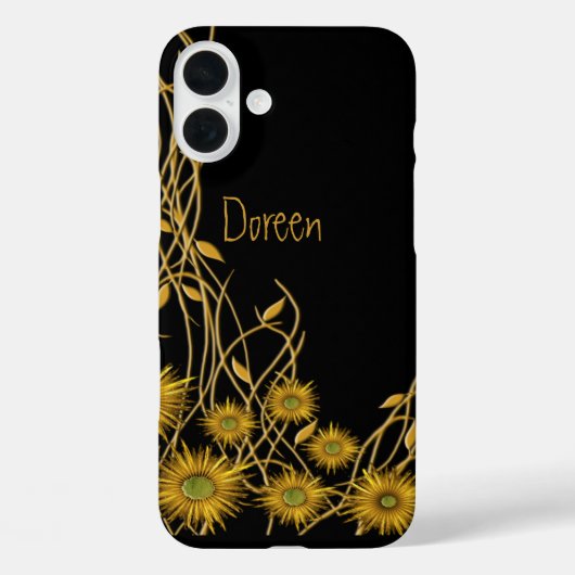 Golden Yellow Floral Abstraktes Kunstwerk Case-Mate iPhone Hülle (Rückseite)