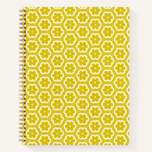 Golden Yellow Floral Spiral Notebook Notizblock