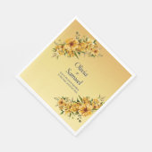 Golden Yellow Flowers Serviette (Ecke)