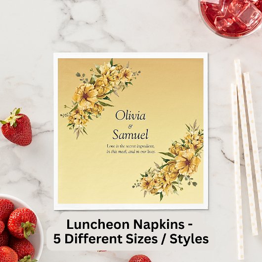 Golden Yellow Flowers Serviette
