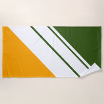 Golden Yellow Forest Green White Racing Streifen