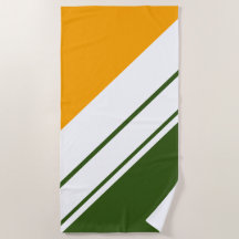 Golden Yellow Forest Green White Racing Streifen