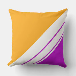 Golden Yellow Fuchsia Pink White Racing Streifen Kissen