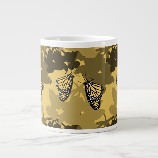 Golden Yellow Fütternd Monarch Butterfly Pair Jumbo-Tasse (Vorderseite)