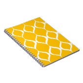 Golden Yellow Geometric Ikat Tribal Print Pattern Notizblock (Rechte Seite)
