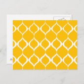 Golden Yellow Geometric Ikat Tribal Print Pattern Postkarte (Vorne/Hinten)
