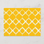Golden Yellow Geometric Ikat Tribal Print Pattern Postkarte (Vorderseite)
