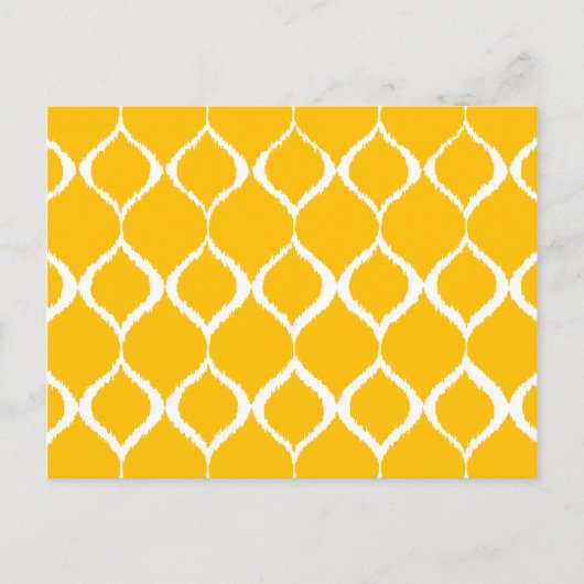 Golden Yellow Geometric Ikat Tribal Print Pattern Postkarte (Vorderseite)