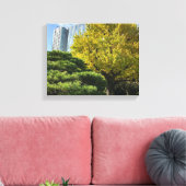 Golden Yellow Ginkgo and Pine Tree Leinwanddruck (Insitu (Wohnzimmer))