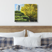 Golden Yellow Ginkgo and Pine Tree Leinwanddruck (Insitu (Schlafzimmer))