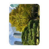 Golden Yellow Ginkgo and Pine Tree Magnet (Vertikal)