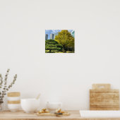 Golden Yellow Ginkgo and Pine Tree Poster (Küche)