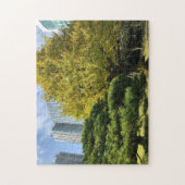 Golden Yellow Ginkgo and Pine Tree Puzzle (Vertikal)
