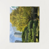 Golden Yellow Ginkgo and Pine Tree Wandteppich (Vorderseite)