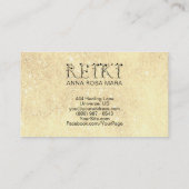 *~* Golden Yellow Glitzer REIKI Ivy Typografie Visitenkarte (Rückseite)