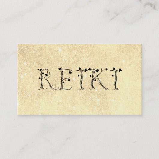 *~* Golden Yellow Glitzer REIKI Ivy Typografie Visitenkarte (Vorderseite)