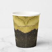 Golden Yellow Gold Glitter Abstract Watercolor Pappbecher (Rechts)