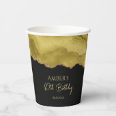 Golden Yellow Gold Glitter Abstract Watercolor Pappbecher (Rückseite)