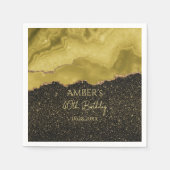 Golden Yellow Gold Glitter Abstract Watercolor Serviette (Vorderseite)