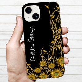 Golden Yellow Grunge Blume Weinkultur Case-Mate iPhone 14 Hülle