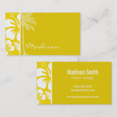 Golden Yellow Hawaiian Tropical Palm Visitenkarte (Vorne/Hinten)