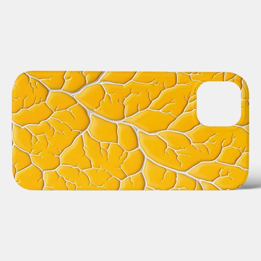 Golden Yellow iPhone Case Vein Design Bold (Rückseite (Horizontal))