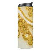 Golden yellow lace stripe. Background textur Thermosbecher (Nach links gedreht)