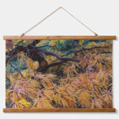 Golden Yellow Laceleaf Japanese Maple Tree Wandteppich Mit Holzrahmen (Vorne)