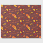Golden Yellow Leaf Orange Pumpkin Erntedank Geschenkpapier (Flach)