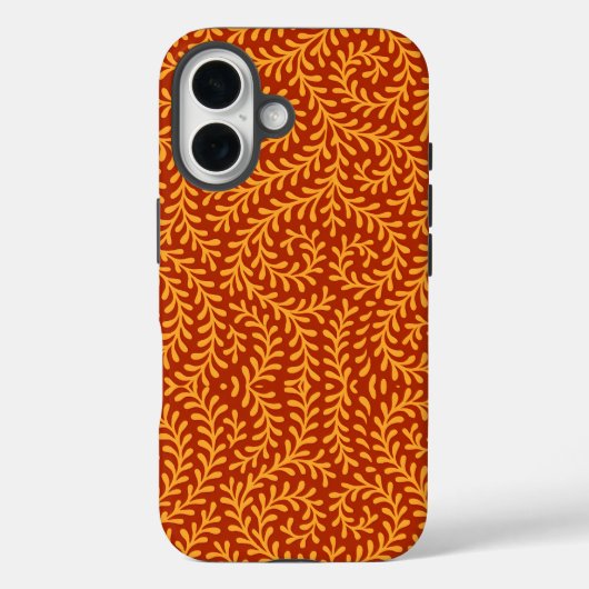Golden Yellow Leafy Vine Pattern  Case-Mate iPhone Hülle (Rückseite)