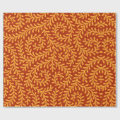 Golden Yellow Leafy Vine Pattern Geschenkpapier (Flach)