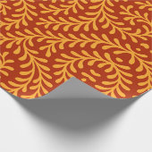 Golden Yellow Leafy Vine Pattern Geschenkpapier (Ecke)