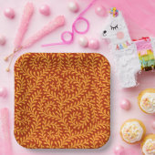 Golden Yellow Leafy Vine Pattern  Pappteller (Party)