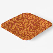 Golden Yellow Leafy Vine Pattern  Pappteller (Gewinkelt)