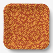 Golden Yellow Leafy Vine Pattern  Pappteller (Vorderseite)