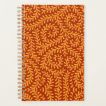 Golden Yellow Leafy Vine Pattern  Planer<br><div class="desc">Seamless repeating pattern featuring stylized golden yellow leafy vine motifs against a rich terracotta red background.</div>