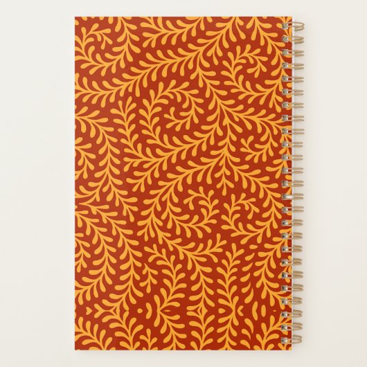Golden Yellow Leafy Vine Pattern  Planer (Rückseite)