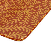 Golden Yellow Leafy Vine Pattern  Schneidebrett (Ecke)