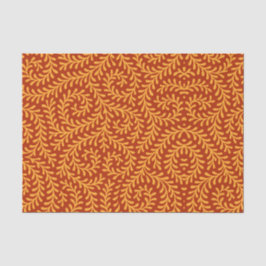 Golden Yellow Leafy Vine Pattern  Seidenpapier