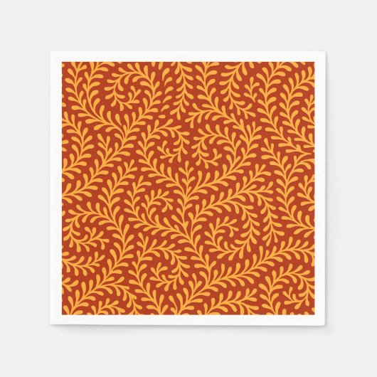 Golden Yellow Leafy Vine Pattern  Serviette (Vorderseite)