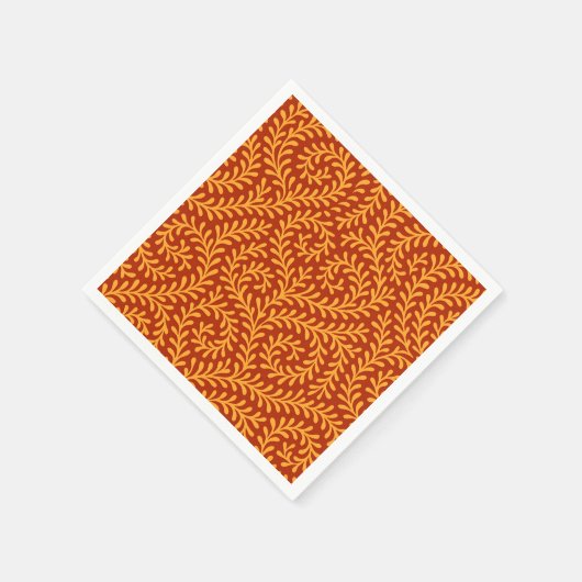 Golden Yellow Leafy Vine Pattern  Serviette (Ecke)