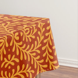 Golden Yellow Leafy Vine Pattern  Tischdecke